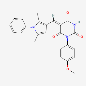 5-[(2,5-dimethyl-1-phenyl-1H-pyrrol-3-yl)methylene]-1-(4-methoxyphenyl)-2,4,6(1H,3H,5H)-pyrimidinetrione