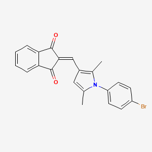 molecular formula C22H16BrNO2 B3738228 2-{[1-(4-bromophenyl)-2,5-dimethyl-1H-pyrrol-3-yl]methylene}-1H-indene-1,3(2H)-dione 