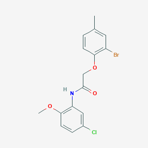 molecular formula C16H15BrClNO3 B3738267 2-(2-bromo-4-methylphenoxy)-N-(5-chloro-2-methoxyphenyl)acetamide 