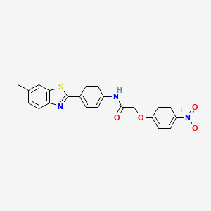 molecular formula C22H17N3O4S B3738312 N-[4-(6-methyl-1,3-benzothiazol-2-yl)phenyl]-2-(4-nitrophenoxy)acetamide 