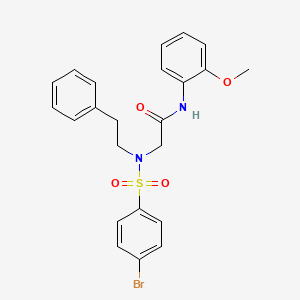 molecular formula C23H23BrN2O4S B3738318 N~2~-[(4-bromophenyl)sulfonyl]-N~1~-(2-methoxyphenyl)-N~2~-(2-phenylethyl)glycinamide 