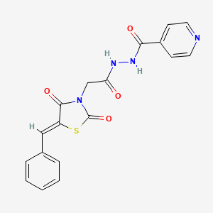 molecular formula C18H14N4O4S B3738320 N'-[2-(5-benzylidene-2,4-dioxo-1,3-thiazolidin-3-yl)acetyl]isonicotinohydrazide 