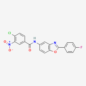 4-chloro-N-[2-(4-fluorophenyl)-1,3-benzoxazol-5-yl]-3-nitrobenzamide