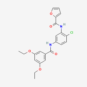 molecular formula C22H21ClN2O5 B3738339 N-{2-chloro-5-[(3,5-diethoxybenzoyl)amino]phenyl}-2-furamide CAS No. 6028-64-4