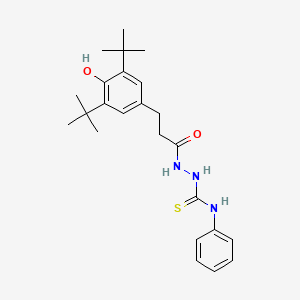 molecular formula C24H33N3O2S B3738354 2-[3-(3,5-di-tert-butyl-4-hydroxyphenyl)propanoyl]-N-phenylhydrazinecarbothioamide 