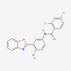 molecular formula C20H12Cl2N2O3 B3738360 N-[3-(1,3-benzoxazol-2-yl)-4-hydroxyphenyl]-2,4-dichlorobenzamide 