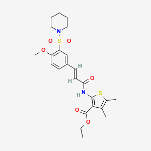ethyl 2-({3-[4-methoxy-3-(1-piperidinylsulfonyl)phenyl]acryloyl}amino)-4,5-dimethyl-3-thiophenecarboxylate