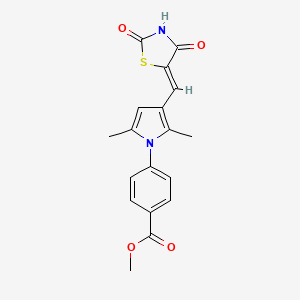 molecular formula C18H16N2O4S B3738389 methyl 4-{3-[(2,4-dioxo-1,3-thiazolidin-5-ylidene)methyl]-2,5-dimethyl-1H-pyrrol-1-yl}benzoate 