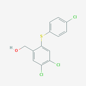 molecular formula C13H9Cl3OS B373839 {4,5-Dichloro-2-[(4-chlorophenyl)sulfanyl]phenyl}methanol 