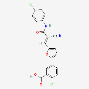 2-chloro-5-(5-{3-[(4-chlorophenyl)amino]-2-cyano-3-oxo-1-propen-1-yl}-2-furyl)benzoic acid