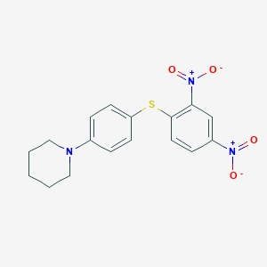 molecular formula C17H17N3O4S B373840 1-[4-({2,4-Dinitrophenyl}sulfanyl)phenyl]piperidine 