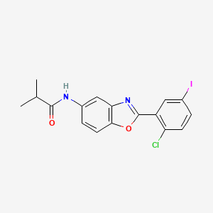 N-[2-(2-chloro-5-iodophenyl)-1,3-benzoxazol-5-yl]-2-methylpropanamide