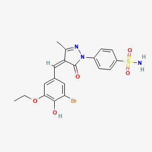 molecular formula C19H18BrN3O5S B3738429 4-[4-(3-bromo-5-ethoxy-4-hydroxybenzylidene)-3-methyl-5-oxo-4,5-dihydro-1H-pyrazol-1-yl]benzenesulfonamide 