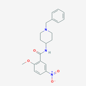 molecular formula C20H23N3O4 B373847 N-(1-benzylpiperidin-4-yl)-2-methoxy-5-nitrobenzamide 