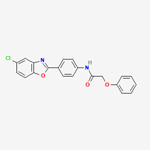 molecular formula C21H15ClN2O3 B3738478 N-[4-(5-chloro-1,3-benzoxazol-2-yl)phenyl]-2-phenoxyacetamide 