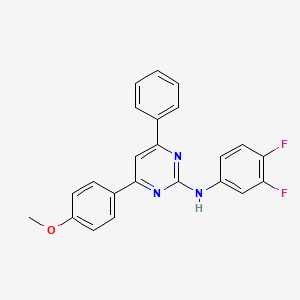 N-(3,4-difluorophenyl)-4-(4-methoxyphenyl)-6-phenyl-2-pyrimidinamine