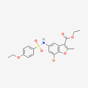 molecular formula C20H20BrNO6S B3738495 ethyl 7-bromo-5-{[(4-ethoxyphenyl)sulfonyl]amino}-2-methyl-1-benzofuran-3-carboxylate 