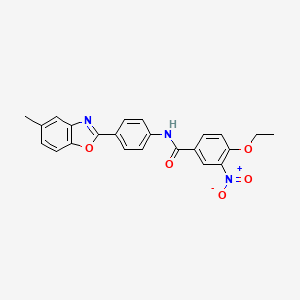 4-ethoxy-N-[4-(5-methyl-1,3-benzoxazol-2-yl)phenyl]-3-nitrobenzamide