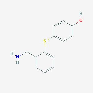 molecular formula C13H13NOS B373854 4-{[2-(Aminomethyl)phenyl]sulfanyl}phenol 