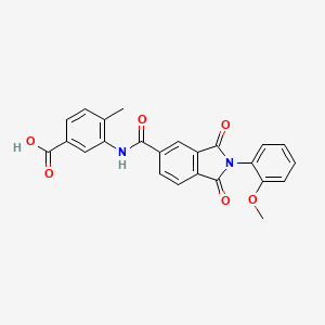 molecular formula C24H18N2O6 B3738547 3-({[2-(2-methoxyphenyl)-1,3-dioxo-2,3-dihydro-1H-isoindol-5-yl]carbonyl}amino)-4-methylbenzoic acid 