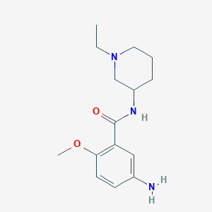 molecular formula C15H23N3O2 B373856 5-amino-N-(1-ethyl-3-piperidinyl)-2-methoxybenzamide 