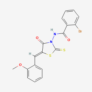 2-bromo-N-[5-(2-methoxybenzylidene)-4-oxo-2-thioxo-1,3-thiazolidin-3-yl]benzamide