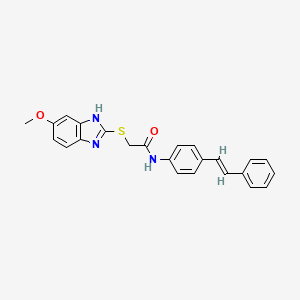 2-[(5-methoxy-1H-benzimidazol-2-yl)thio]-N-[4-(2-phenylvinyl)phenyl]acetamide