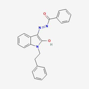 N'-[2-oxo-1-(2-phenylethyl)-1,2-dihydro-3H-indol-3-ylidene]benzohydrazide