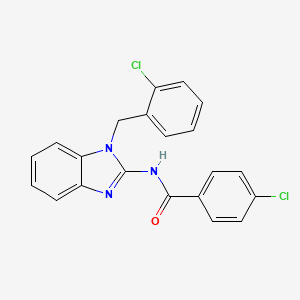 molecular formula C21H15Cl2N3O B3738621 4-chloro-N-[1-(2-chlorobenzyl)-1H-benzimidazol-2-yl]benzamide 