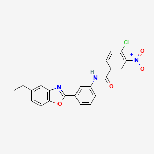 4-chloro-N-[3-(5-ethyl-1,3-benzoxazol-2-yl)phenyl]-3-nitrobenzamide