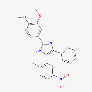 2-(3,4-dimethoxyphenyl)-5-(2-methyl-5-nitrophenyl)-4-phenyl-1H-imidazole