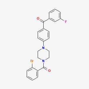 molecular formula C24H20BrFN2O2 B3738648 {4-[4-(2-bromobenzoyl)-1-piperazinyl]phenyl}(3-fluorophenyl)methanone 