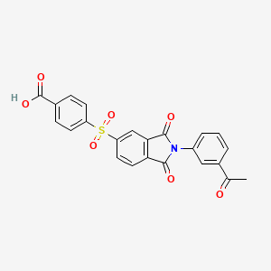 4-{[2-(3-acetylphenyl)-1,3-dioxo-2,3-dihydro-1H-isoindol-5-yl]sulfonyl}benzoic acid