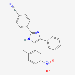 4-[5-(2-methyl-5-nitrophenyl)-4-phenyl-1H-imidazol-2-yl]benzonitrile