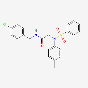 molecular formula C22H21ClN2O3S B3738677 N~1~-(4-chlorobenzyl)-N~2~-(4-methylphenyl)-N~2~-(phenylsulfonyl)glycinamide 
