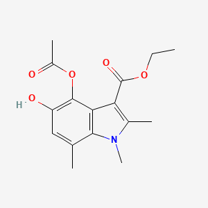 molecular formula C16H19NO5 B3738689 ethyl 4-(acetyloxy)-5-hydroxy-1,2,7-trimethyl-1H-indole-3-carboxylate 