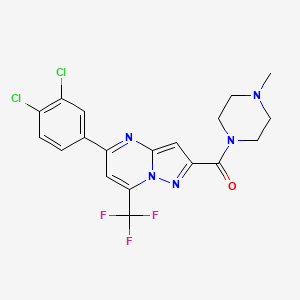 molecular formula C19H16Cl2F3N5O B3738690 5-(3,4-dichlorophenyl)-2-[(4-methyl-1-piperazinyl)carbonyl]-7-(trifluoromethyl)pyrazolo[1,5-a]pyrimidine 