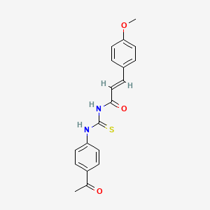 molecular formula C19H18N2O3S B3738701 N-{[(4-acetylphenyl)amino]carbonothioyl}-3-(4-methoxyphenyl)acrylamide 