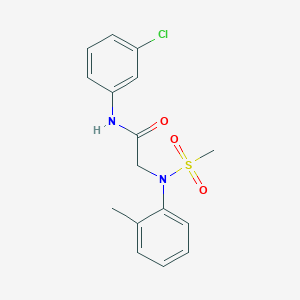 molecular formula C16H17ClN2O3S B3738712 N~1~-(3-chlorophenyl)-N~2~-(2-methylphenyl)-N~2~-(methylsulfonyl)glycinamide 