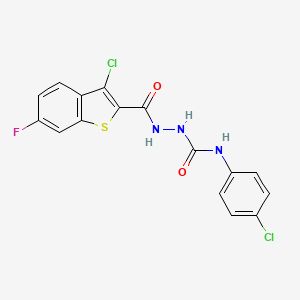 molecular formula C16H10Cl2FN3O2S B3738728 2-[(3-chloro-6-fluoro-1-benzothien-2-yl)carbonyl]-N-(4-chlorophenyl)hydrazinecarboxamide 