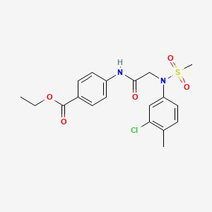 molecular formula C19H21ClN2O5S B3738733 ethyl 4-{[N-(3-chloro-4-methylphenyl)-N-(methylsulfonyl)glycyl]amino}benzoate 