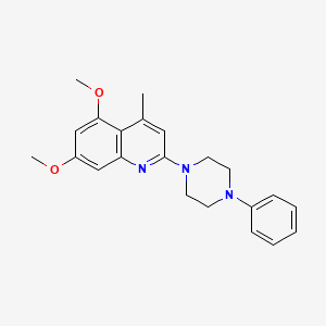 5,7-dimethoxy-4-methyl-2-(4-phenyl-1-piperazinyl)quinoline