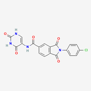 molecular formula C19H11ClN4O5 B3738770 2-(4-chlorophenyl)-N-(2,4-dioxo-1,2,3,4-tetrahydro-5-pyrimidinyl)-1,3-dioxo-5-isoindolinecarboxamide 