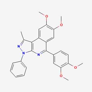 molecular formula C27H25N3O4 B3738785 5-(3,4-dimethoxyphenyl)-7,8-dimethoxy-1-methyl-3-phenyl-3H-pyrazolo[3,4-c]isoquinoline 