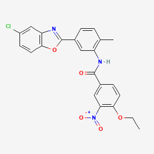 molecular formula C23H18ClN3O5 B3738789 N-[5-(5-chloro-1,3-benzoxazol-2-yl)-2-methylphenyl]-4-ethoxy-3-nitrobenzamide 