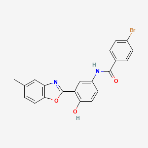 4-bromo-N-[4-hydroxy-3-(5-methyl-1,3-benzoxazol-2-yl)phenyl]benzamide