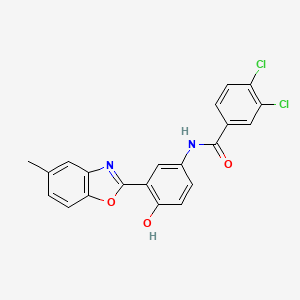 3,4-dichloro-N-[4-hydroxy-3-(5-methyl-1,3-benzoxazol-2-yl)phenyl]benzamide
