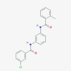 molecular formula C21H17ClN2O2 B3738847 N-{3-[(3-chlorobenzoyl)amino]phenyl}-2-methylbenzamide 