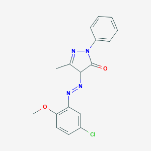 molecular formula C17H15ClN4O2 B373885 4-[(5-chloro-2-methoxyphenyl)diazenyl]-5-methyl-2-phenyl-2,4-dihydro-3H-pyrazol-3-one 