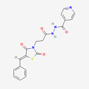 N'-[3-(5-benzylidene-2,4-dioxo-1,3-thiazolidin-3-yl)propanoyl]isonicotinohydrazide
